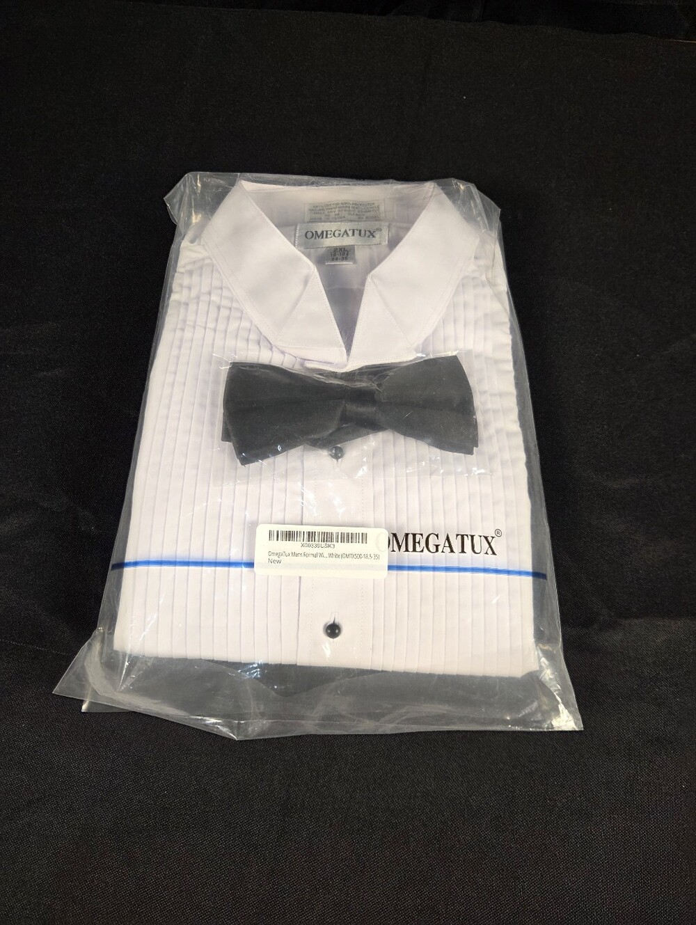 NWT OmegaTux Winged Collar With Bowtie 2XL 18-18.5 34-35